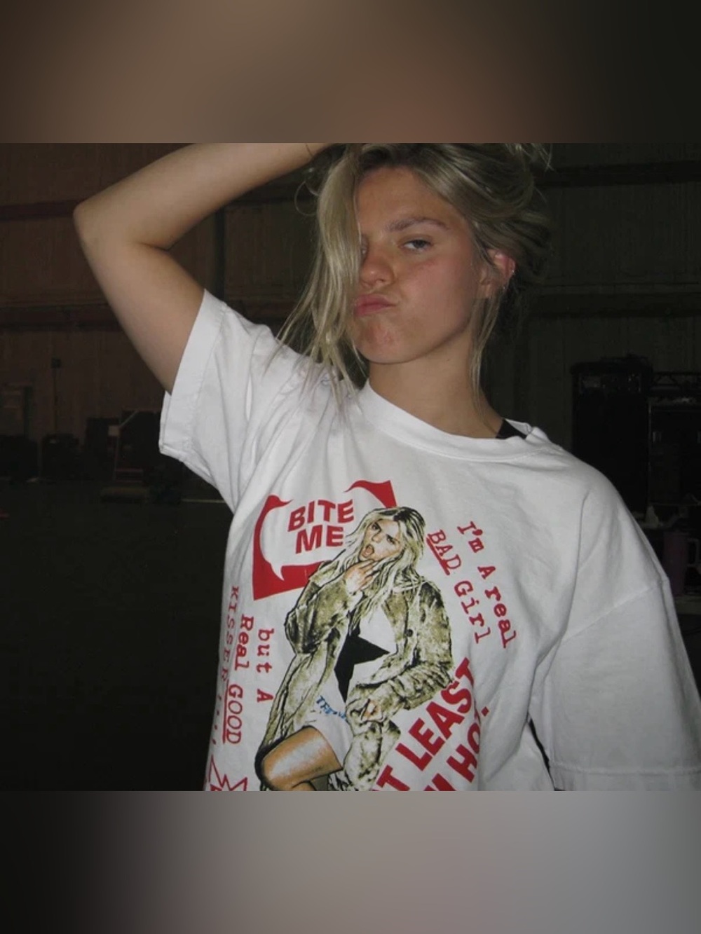 Renée Rapp Bite Me White Date Back to Tour Tee M NWOT